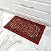 Doormat 18x30 Red Medallion Kitchen Rugs and mats | Rubber Backed Non Skid Rug Living Room Bathroom Nursery Home Decor Under Door Entryway Floor Carpet Non Slip Washable | Made in Europe