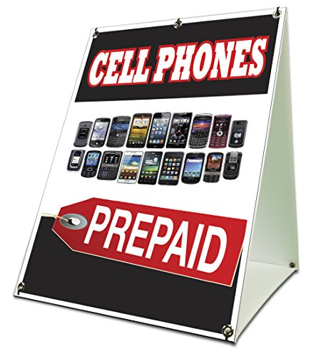 Cell Phones Prepaid Sidewalk A Frame 18"x24" Outdoor Vinyl Retail Sign