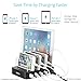 Skiva PowerFlow 34-Watt 4-Port USB Charging Station Organizer with Fast 2.4 Amps Ports for iPhone X 8 8+, New iPad 6th gen, iPad pro, Samsung Galaxy S9, Oneplus & more [AC Wall Charger] [Model: AC145]