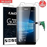 Lumia 950 Screen Protector, J&D Microsoft Lumia 950 Glass Screen Protector [Tempered Glass] HD Clear Ballistic Glass Screen Protector for Lumia 950 (2 Pack)