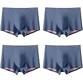Arjen Kroos Mens Ice Silk Underwear Seamless Trunk Boxers Briefs with Pouch Double Sided Breathable Short Leg Underpants