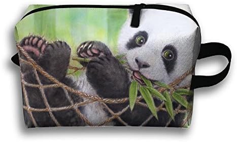 Cute Baby Panda Bear Travel Bag Cosmetic Bags Brush Pouch Portable Makeup Bag Zipper Wallet Hangbag Pen Organizer Carry Case Wristlet Holder