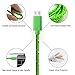Micro USB Cable, Boxeroo Nylon Braided 3-Pack 10ft 3m High Speed Sync & Charging Cable A Male to Micro B for Samsung, HTC, LG, HP, Sony, Most Android Phones and More(Black, White, Bright Green)