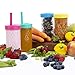 12oz Glass Mason Tumblers (Old Listing) (Pink, Teal, Blue & Yellow, 4 Pack)