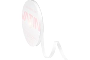 VATIN White Grosgrain Ribbon, 3/8" x Continuous 50 Yards, White Polyester Grosgrain Ribbon,Use for Bows DIY Hair Accessories, Gift Wrapping, Craft and Sewing
