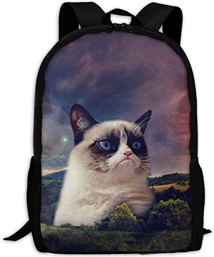 Summer Moon Fire HikingRucksack Super Grumpy CatWomens Waterproof Multicolor