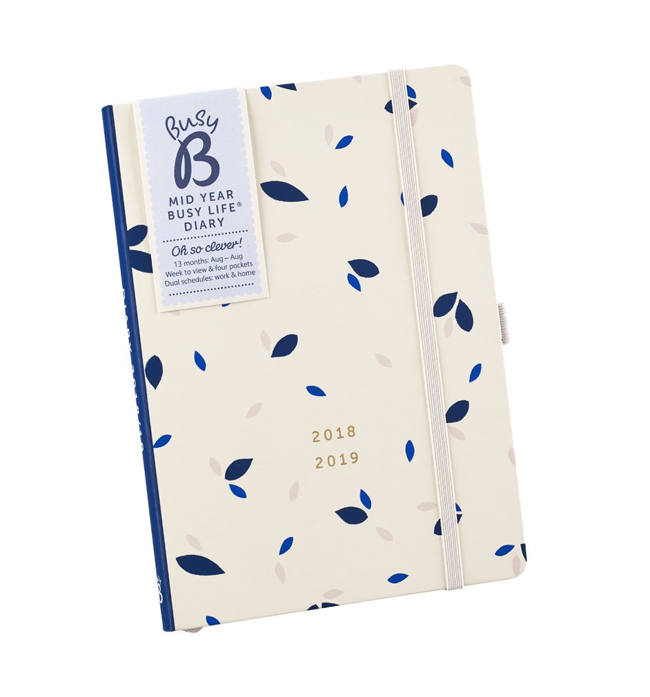 Busy B 2018-19 Mid Year Busy Life Diary - A5 Week to View Agenda Planner with Pockets and Dual schedules