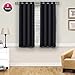 MASVIS Blackout Window Curtains Panels for Living Room Bedroom Darkening Thermal Insulated Printed Grommet Window Drapes Set of 2 Panels (52x63-Inch,Black)