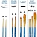 20 Pcs Paint Brush Set with 2 Pcs Paint Tray Palette, FineGood Round Pointed Tip Nylon Hair Paintbrush for Kids Students Beginners - Brown