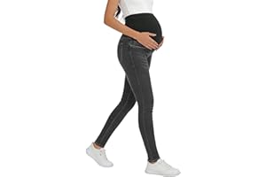 Women's Maternity Jeans Over The Belly Skinny Stretchy Denim Pants Comfy Slim Fit Pregnancy Pant with Pockets