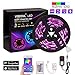 VISDOLL Smart Led Lights with App Control, 16.4ft 5050 RGBW/RGB Led Light Strips Kit and Bluetooth IR Remote Controller and 12v Power, for Bedroom, Home Decoration, Tv Backlight, Party
