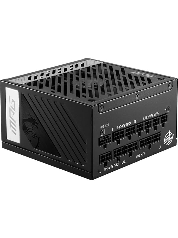 Msi Mpg A850G Pcie5 Power Supply Unit, Uk Plug - 850W, 80 Plus Gold Certified, Fully Modular Atx 3.0, Pcie 5.0 Gpu Support, Japanese 105°C Capacitors, 0% Rpm Mode, Flat Cables - 10 Year Warranty - View 9