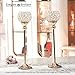 VINCIGANT Set of 2 Crystal Candlesticks for Wedding Coffee Table Decorative Centerpiece,Anniversary Decoration, Gold