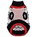 Blueberry Pet Nordic Pattern Inspired Fair Isle Black and White Snowflakes Dog Sweater, Back Length 16