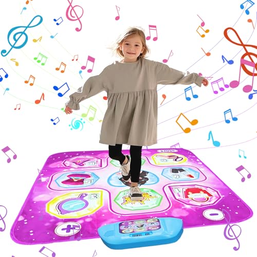 Eaietc Kids Musical Dance Mat, Electronic LED Light Up Dancing Pad with 6 Game Modes, Non-Slip Floor Mat Toy with Built-in Music, Foldable and Portable Design for Children Ages 3-12 Years Old