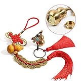 Feng Shui Coins with Brass Calabash Wu Lou Key