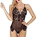 Advoult Sexy Lingerie Lace Bodysuit One Piece Teddy Sleepwear V-Neck Chemise Women