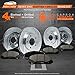Max Brakes Front & Rear Performance Brake Kit [ Silver Zinc Slotted Drilled Rotors + Ceramic Pads ] KT053613 Fits: 08-12 Grand Caravan + Town & Country 09-11 Journey | VW 09-12 Routan