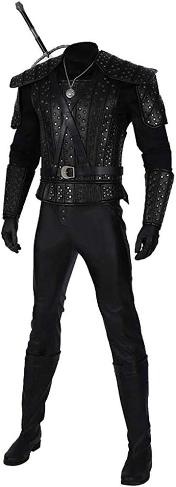 White Wolf Geralt Cosplay Costume Halloween Leather Uniform Full Set Outfit