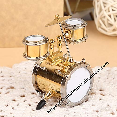 ZAMTAC Dh Miniature Drum Model Replica with Stand and Case Dollhouse Accessories Mini Musical Instrument Ornaments Decoration Gifts - (Size: 8cm) - Thumbnail 3