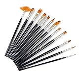12pcs Nylon Hair Paint Brush Set Artist Watercolor Acrylic Oil Painting Supplies