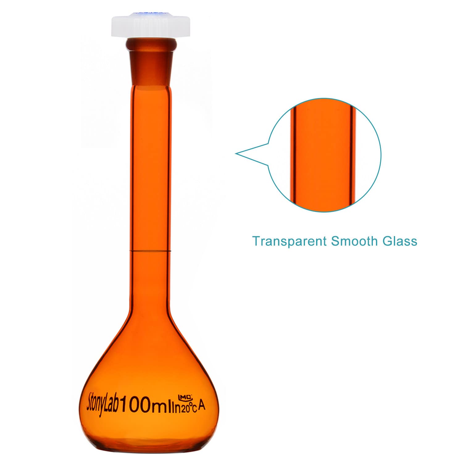 Testing Flask Amazon Mua stonylab Glass Volumetric Flask, Class A Amber Volumetric Flask ...