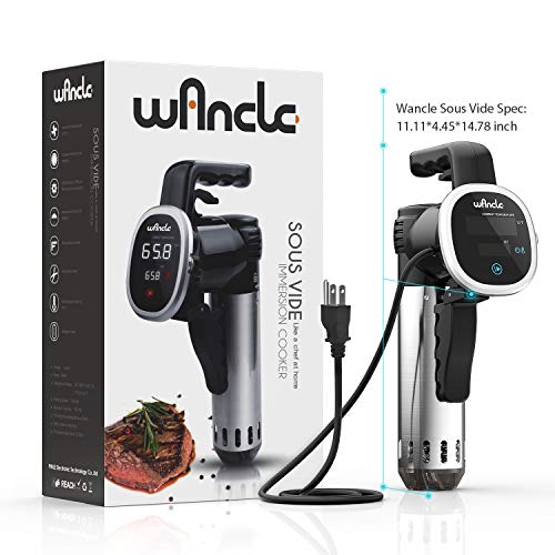 Sous Vide Cooker, Wancle Thermal Immersion Circulator, with Recipe E-Cookbook, Accurate Temperature Digital Timer, Ultra-quiet, 850 Watts, 120V, Stainless Steel/Black (Renewed) - Thumbnail 7