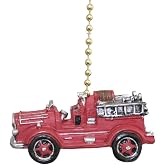 Clementine Designs Vintage Fire Truck Ceiling Fan Pull Chain Light Decorative Extension