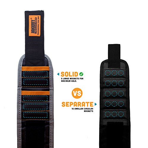 Stellar JAKEMY JM-X5 | 14.6 inch | Magnetic Wristband | 5 Strong Magnets 2 Pockets | Handyman Tool | Best DIY Gift