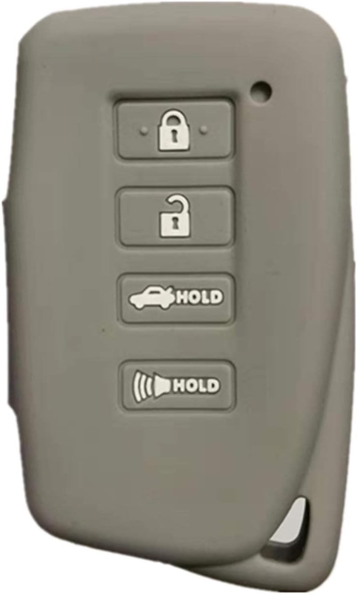 RUNZUIE Silicone Keyless Entry Remote Key Fob Cover Case Protector Shell for Lexus NX300h ES350 GS350 GS300h GS450h Gray 4 Buttons