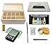 Quality Jewelry Testing Kit 10k 14k 18k 22k Gold, Platinum, Silver .999 Acids, Wood Storage Box, Test Stone, 30x Loupe, Scale, Counterfiet Detector Pen, File, 5gn Silver Bar, 5g Fake Gold Bar
