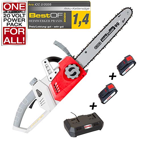 IKRA Akku Kettensäge ICC 2/2035 inkl. 2x Akku & Doppel-Schnellladegerät, Schnittlänge 34,5cm – Bild 8