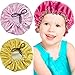 3 Pieces Kids Satin Bonnet Adjustable Sleeping Cap Reversible Satin Cap for Teens Toddler Child (Classic Color)