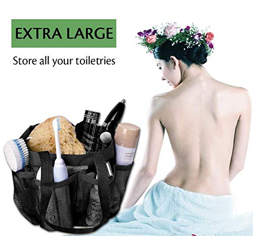 Beaverve Portable Mesh Shower Caddy, Large College Dorm Bathroom Shower Caddy Tote Quick Dry Shower Tote Bag Oxford Hanging Bath and Toiletry Organizer with 2 Handles for Shampoo, Conditioner, Soap - Thumbnail 2