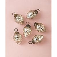 Luna Bazaar Mercury Glass Mini Ornaments (1 to 1.5-Inch, Silver, Marie, Set of 6) - Great Gift Idea, Vintage-Style Decorations for Christmas, Special Occasions, Home Decor and Parties