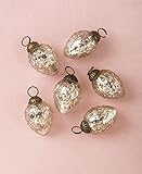 Luna Bazaar Mercury Glass Mini Ornaments (1 to 1.5-Inch, Silver, Marie, Set of 6) - Great Gift Idea, Vintage-Style Decorations for Christmas, Special Occasions, Home Decor and Parties