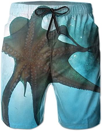 Men's Octopus Summer Quick Dry Breathable Beach Pants Swim Trunks Board Shorts