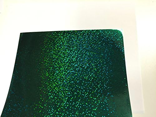 GREEN Glittering Sign Vinyl, Holographic Irridescent Sequins, Self-adhesive, 24 Inch X 30 Feet