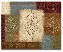 CounterArt Leaf Collage Glass Cutting Board, 15 x 12 Inches