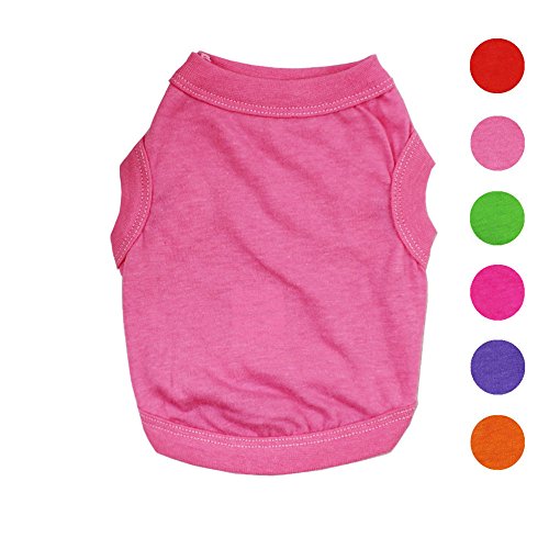 Alroman Dogs Shirts Pink Vest Clothing for Dogs Cats S Dog Vacation Shirt Female Dog Clothing Puppy Summer Clothes Girl Cotton Summer Shirt Small Dog Cat Pet Clothes Vest T-Shirt Apparel