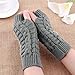 Sale! Teresamoon Fashion Knitted Arm Fingerless Winter Gloves Unisex Soft Warm Mitten