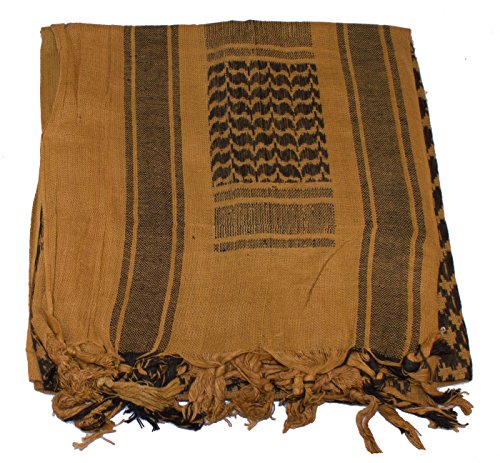 Thunderhead Shemagh Tactical Military Desert Scarf Head Wrap (Brown & Black)