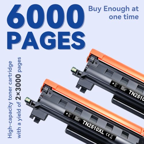 Lemero TN2510XL Toner Compatible for Brother MFC-L2827dw MFC-L2800dw MFC-L2827DW HL-L2400DW MFC-L2835DW HL-L2400DWE MFC-L2860DWE DCP-L2660DW HL-L2445DW FOR 25 10 toner toner (and 2 Black