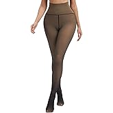Miguofan Fleece Lined Tights Sheer Women Fake Translucent Warm Pantyhose Leggings Hight Waist Thermal Thick Tights