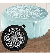 Hihealer Meditation Cushion Floor Pillow with Extra Cover 16"x16"x5" Meditation Pillow Cushions f...