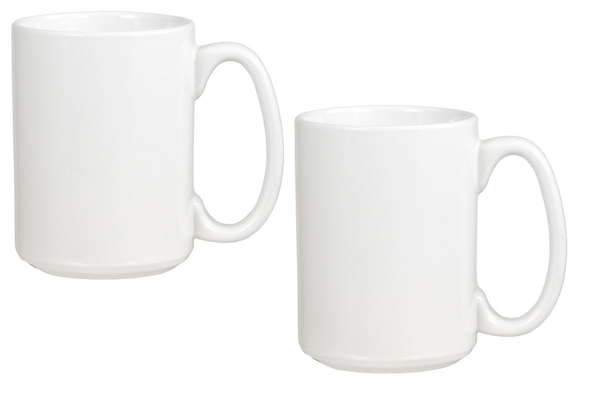 El Grande Style Large Ceramic Coffee Mug With Big Handle, White 15 oz. (Pack of 714360115020 eBay