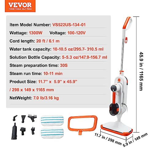 VEVOR Steam Mop, 8in1 Floor Steamer, Steam Mop for Hardwood Floors