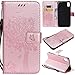 NOMO for iPhone XR Case,for iPhone XR Wallet Case,for iPhone XR Flip Case PU Leather Emboss Tree Cat Flowers Folio Magnetic Kickstand Cover with Card Slots for iPhone XR (6.1 inch) Release, Rose Gold