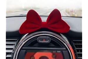 andorelse Velvet Bow Knotted for Car Interior Dashboard Ornament Red Charm Decorations