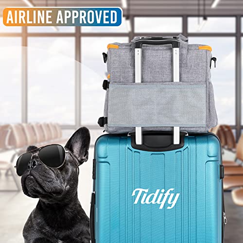 Dog Travel Bag Airline Approved Travel Set for Dog and Cat Tote Organizer with Multi Function